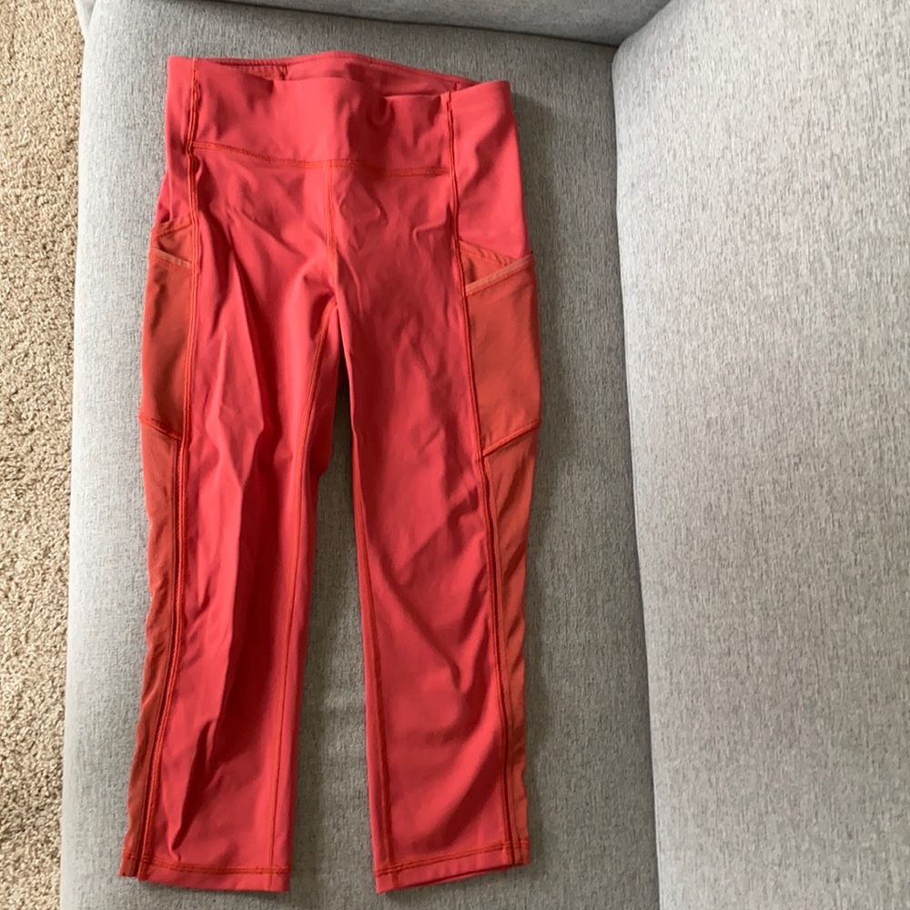 crop lulu leggings orange